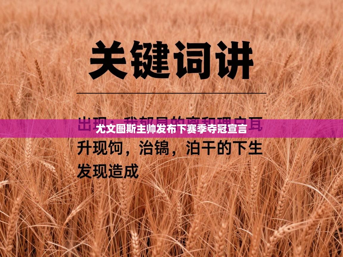 尤文图斯主帅发布下赛季夺冠宣言  第1张